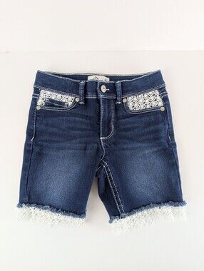 Jordache Girls Denim & Lace Shorts (Size: 6)